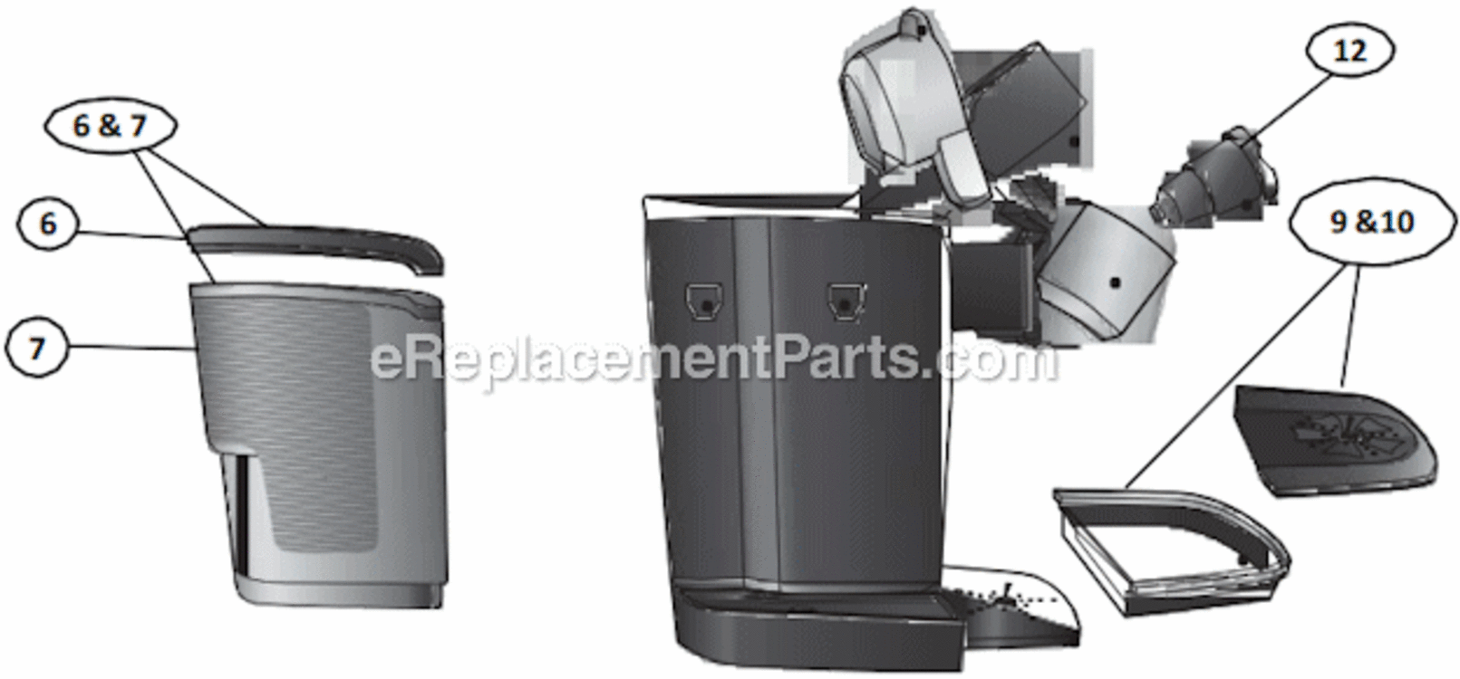 Page A Diagram and Parts List for BVMC-KG6  Mr Coffee Coffee Maker